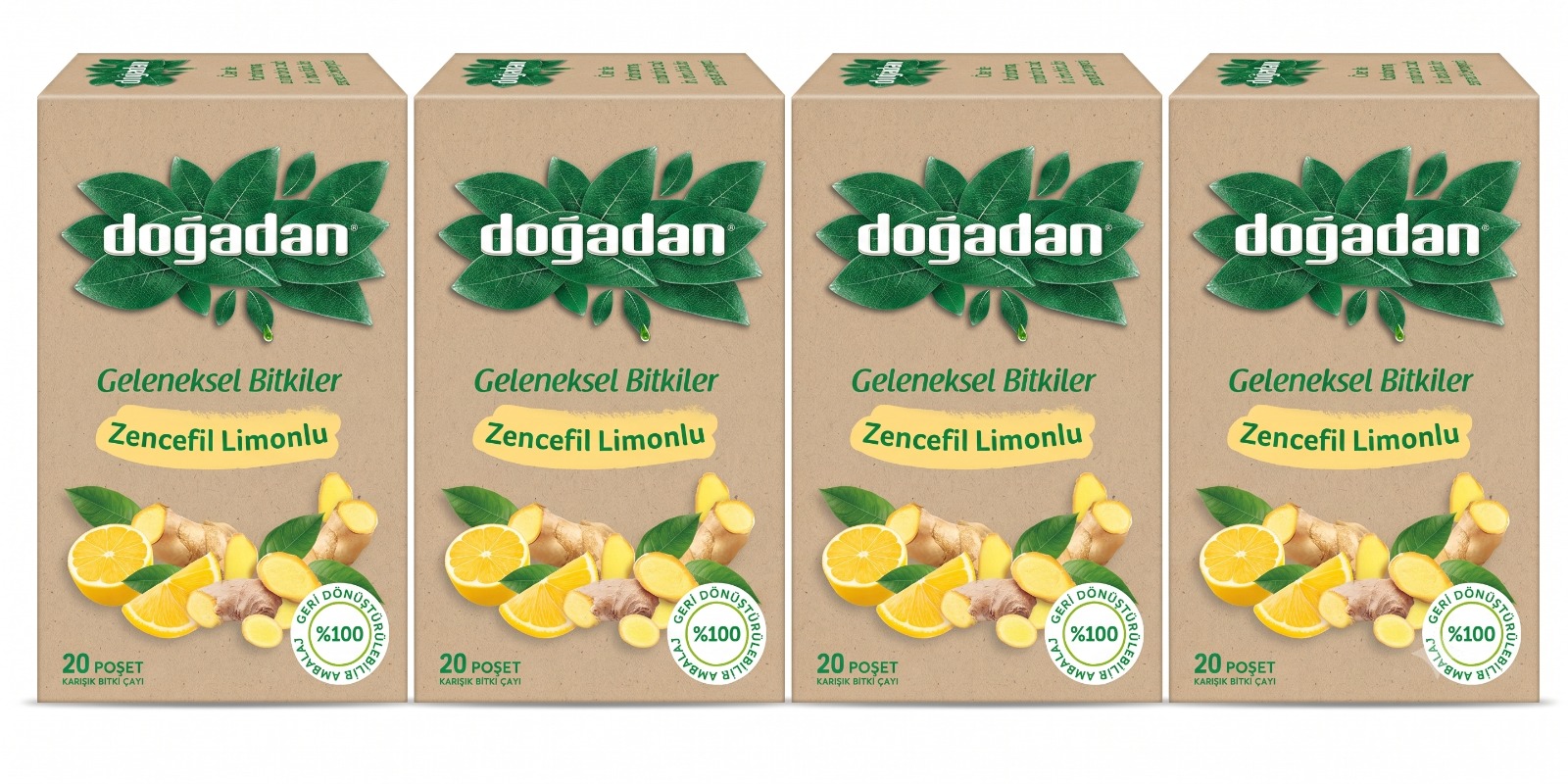 4'Lü Zencefil Limonlu
